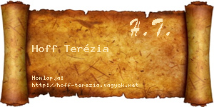 Hoff Terézia névjegykártya